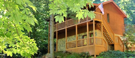 Whispering Waters - Whispering Waters #208 is a two bedroom, two bath luxury cabin nestled on a one acre lot at the base of a mountain that overlooks beautiful Cove Creek.