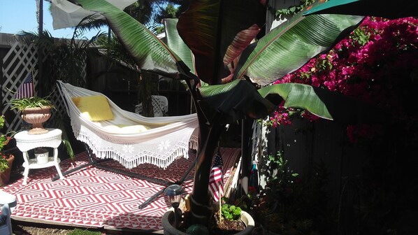 Relaxing hammock in the private yard