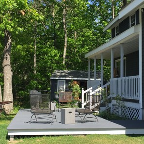 Back patio overlooking the marsh. 