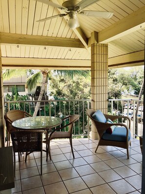 Eat on your private lanai and enjoy the wonderful ocean sounds and cool breeze