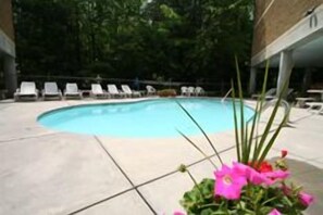 Outdoor pool and hot tub