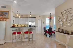 Kitchen and breakfast room with amazing views and upscale furnishings