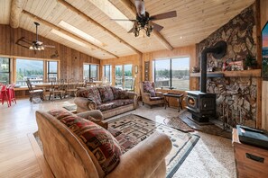 Main Living Room. - Main Living Room with Wood Burning Stove and Flat Screen Tv located on First Floor