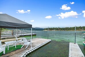 Private Boat Dock  with Adirondack  Chairs