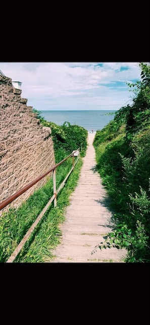 Ramp access to private beach