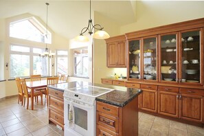 Kitchen and dining area with spectacular views.