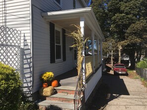Ample parking spaces to left behind house.