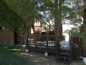 Lower deck with upper deck in the background