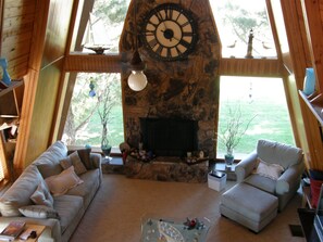 Living room with fireplace