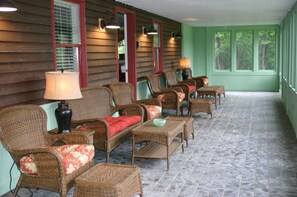 The screened area under the deck is very cool & inviting on a hot summer day.  