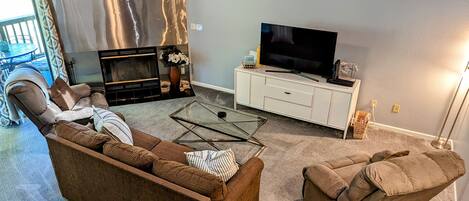 View of the Main Living Area with 50in Flat Screen TV and sleeper sofa