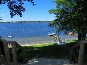 155 foot of sandy water front with panoramic views  of Paw Paw lake.