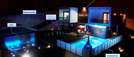 Awarded modern villa. Pool, SPA, cinema, games room, gardens