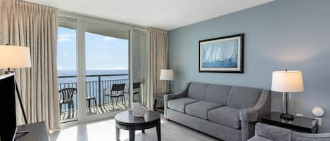 Best views. You may even catch dolphins swimming in the ocean from the balcony.