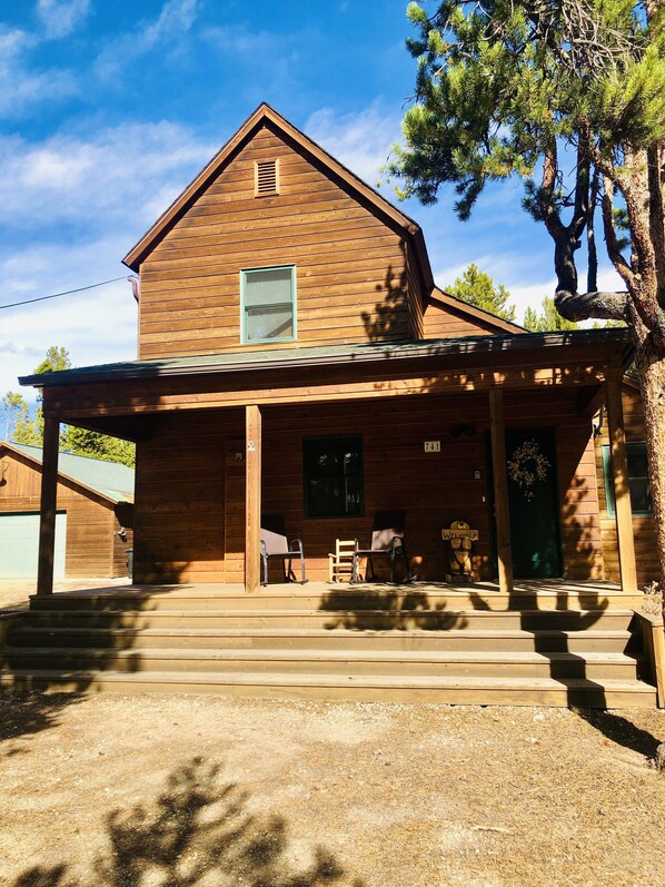 Front with full covered porch