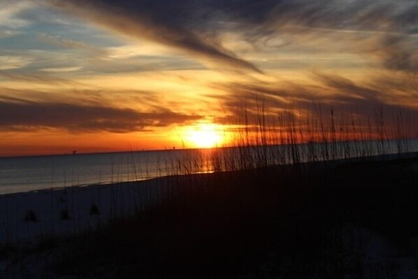 Sunset - The beautiful sunset over our Fort Morgan beach.