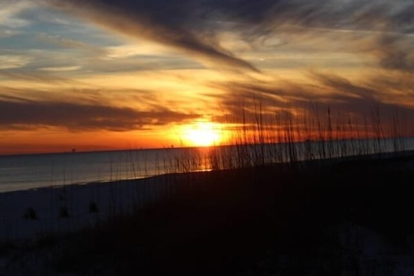 Sunset - The beautiful sunset over our Fort Morgan beach.