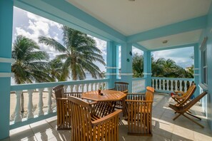 Nice veranda with great view of beach and Caribbean