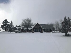 Standing at Pinion Lake looking back at house.