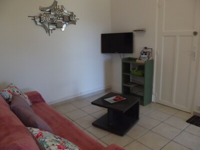 Apartment T2 Air conditioning summer / winter surrounded by a garden, private parking