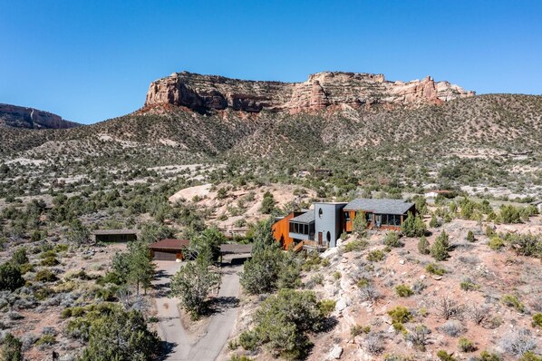 House on the Rock with Colorado National Monument in background. 