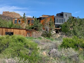 Our house with the Colorado National Monument in the background. 
