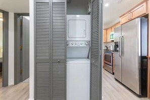 Washer and dryer for your convenience.
