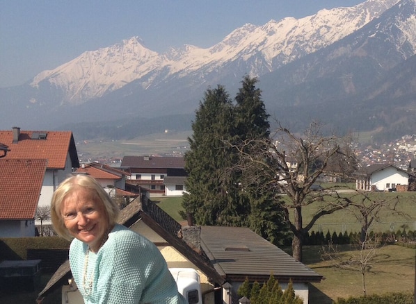 Your host Kristina on the balcony of her flat to rent