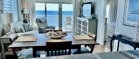 Living Room, Dining Room and South Balcony