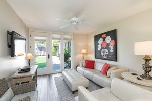 Living room with courtyard views 