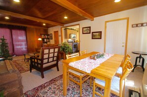 View of dining and living space