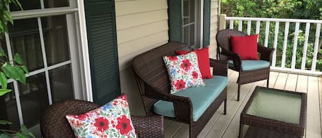 Relax on the inviting front porch