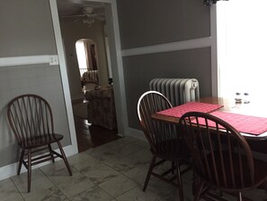 From kitchen looking into tv room