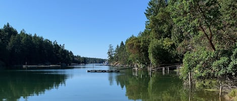 VIEWS FROM THE COTTAGE LAWN TO THE BAY