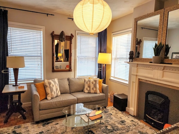 Welcome! Living Area, with Queen Sleeper Sofa