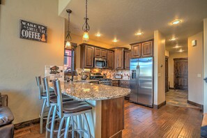 Bar top in the kitchen.