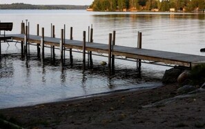 Beach, dock for boats, Swimming, Easy access to lake for snowmobiling and trails