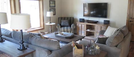 Family room with 4KTV, media center with games/movies