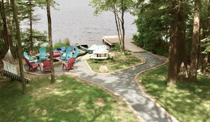 View from upper deck Trees are very pretty in the fall. Relax on hammock or dock