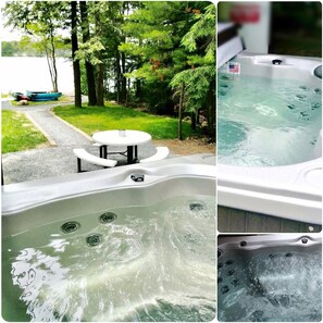 NEW 8-person hot tub beautiful view of the lake &evening skies while relaxing in
