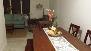 Dining area... also outside tables available for your dining experience.