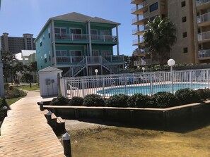 View of house from pier. 8b is on the left next to the path.