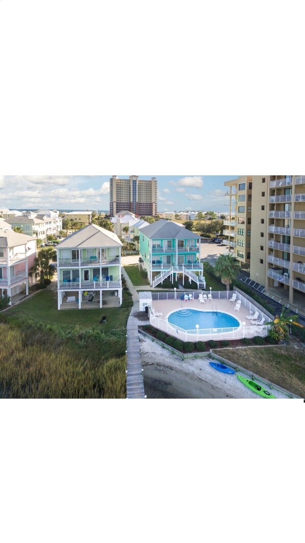 8B is the left side of the house, right in front of pool.