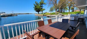 Grilling off your deck is the best riverside dining experience!
