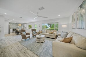 Living Area with Queen Sleeper Sofa