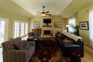 Living Room. French doors open onto patio