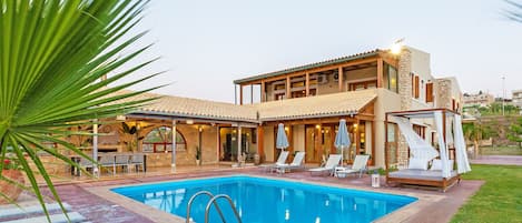 Main facade, Luxury Beachfront Villa, Sfakaki, Rethymno