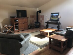 Living room with fireplace