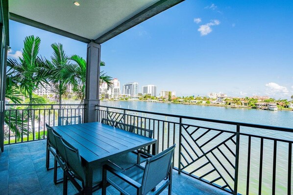Enjoy your coffee or a meal on the 2nd floor lanai with beautiful views of the back side of Clearwater Beach