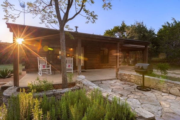 Our sweet little cabin at sunset.